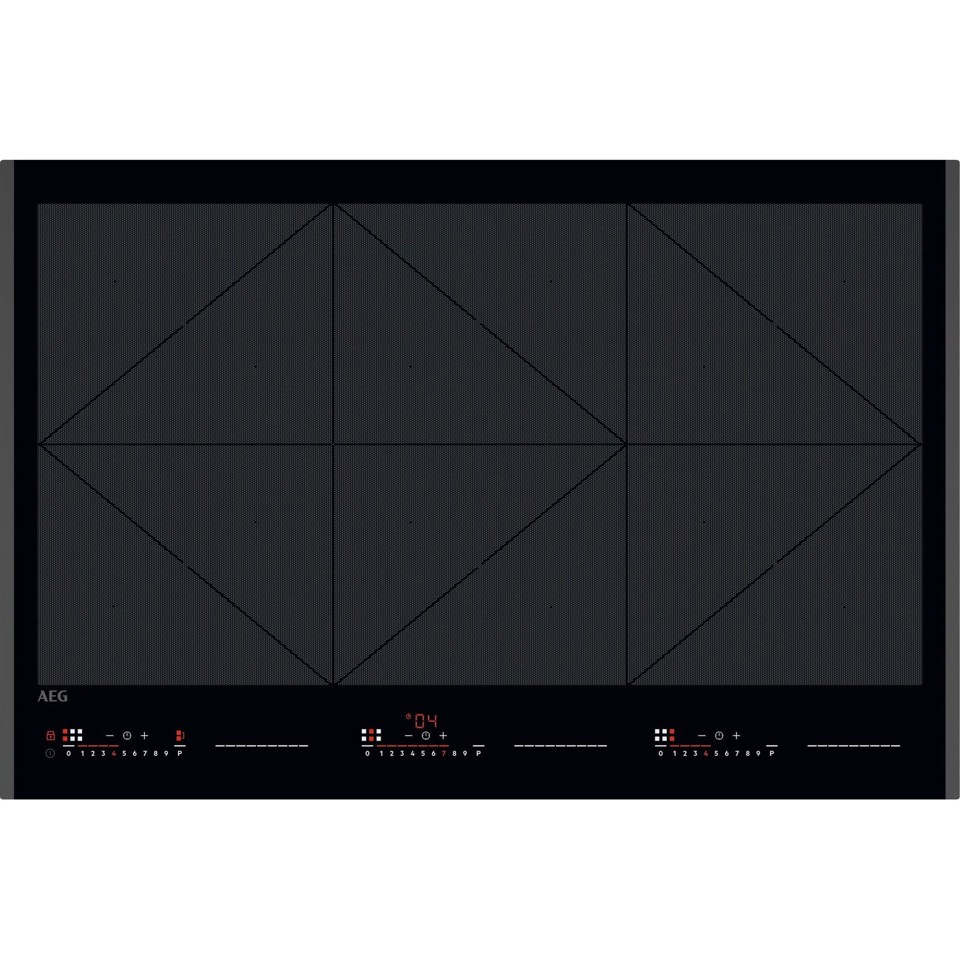 AEG TR84IT00FB Nero Da incasso 80 cm Piano cottura a induzione 6 Fornello(i)