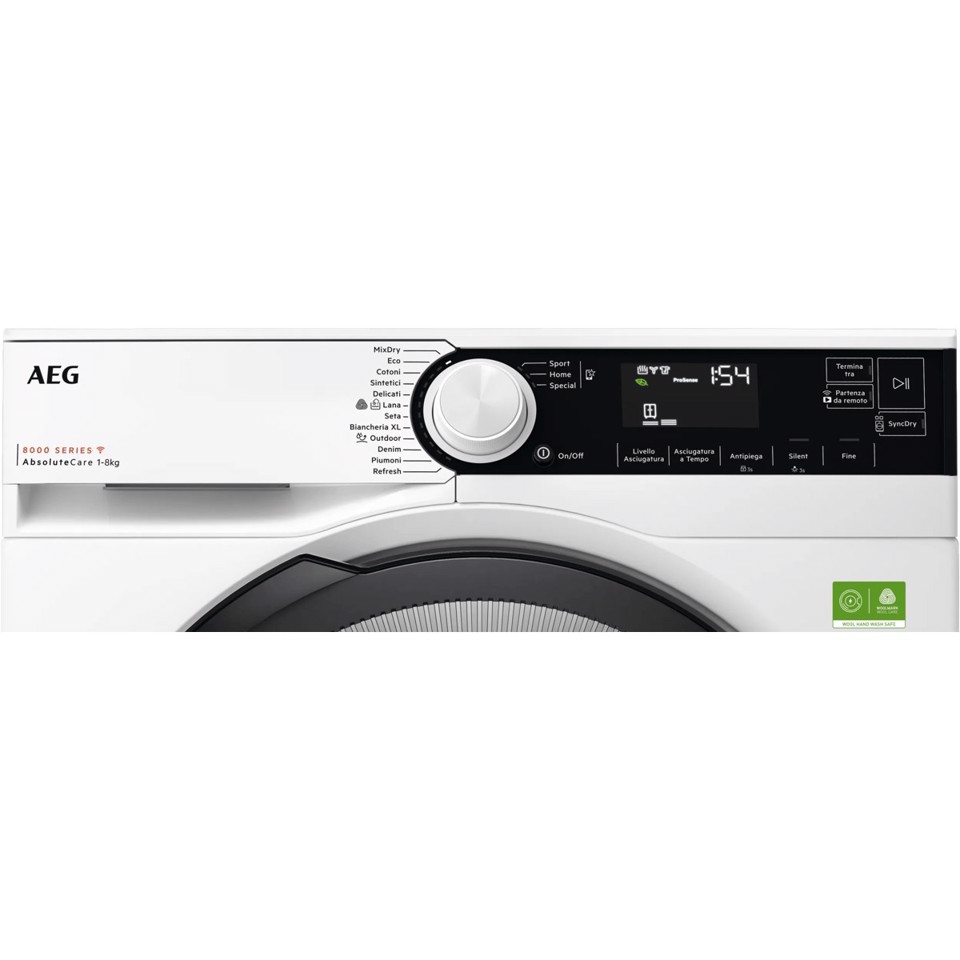 AEG TR8BGH38YA asciugatrice Libera installazione Caricamento frontale 8 kg Bianco