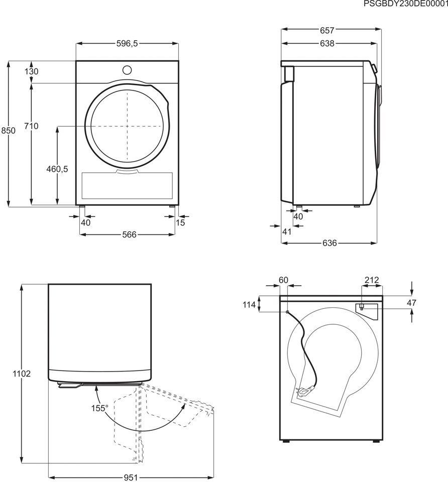 AEG TR8H310BY asciugatrice Libera installazione Caricamento frontale 10 kg Bianco