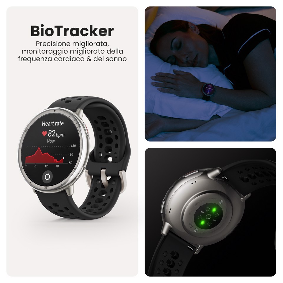 Amazfit Active 2 Round smartwatch e orologio sportivo display AMOLED 5 sistemi satellitari & mappe offline BioTracker™ 6.0 PPG per dati precisi su salute e fitness