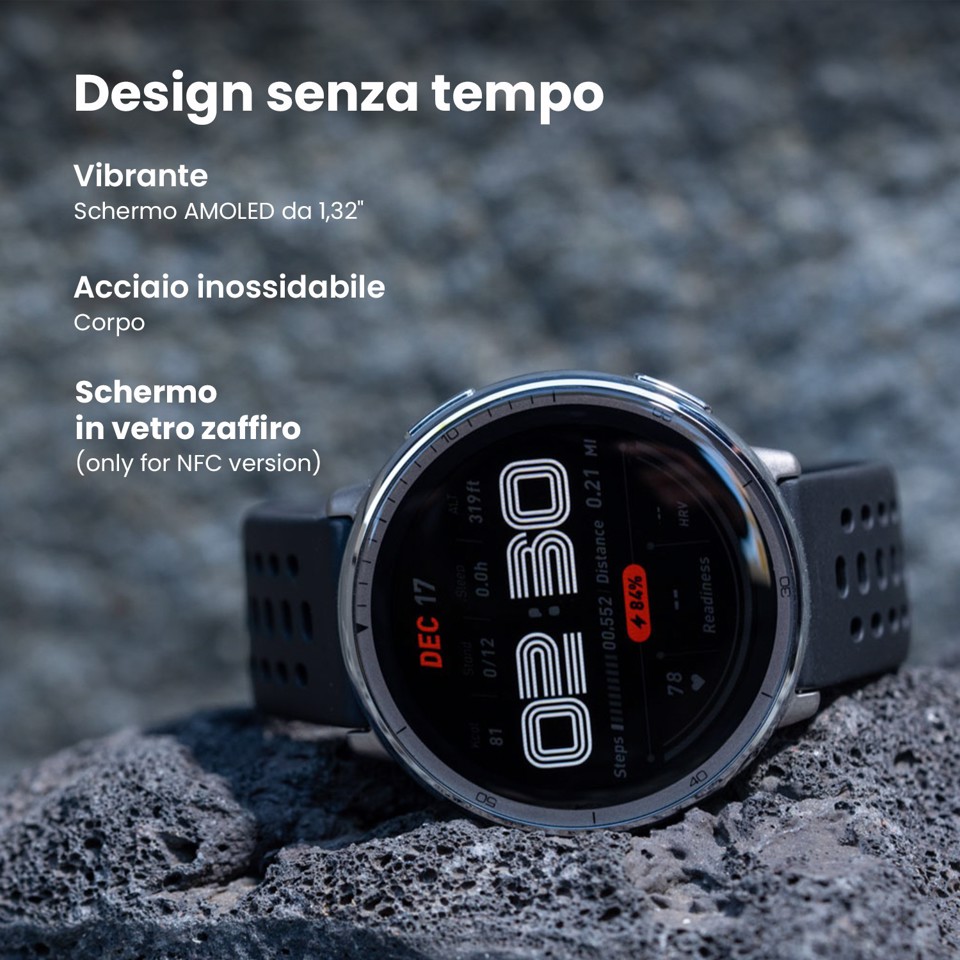 Amazfit Active 2 Round smartwatch e orologio sportivo display AMOLED 5 sistemi satellitari & mappe offline BioTracker™ 6.0 PPG per dati precisi su salute e fitness