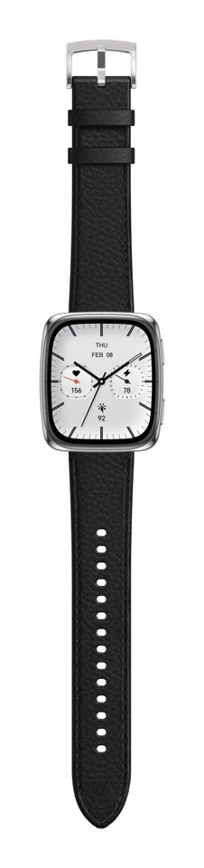 Amazfit Active 2 Square secondo cinturino rosso in silicone Vetro zaffiro con display AMOLED Pagamento contactless 5 sistemi satellitari & mappe offline Durata della batteria fino a 10 giorni