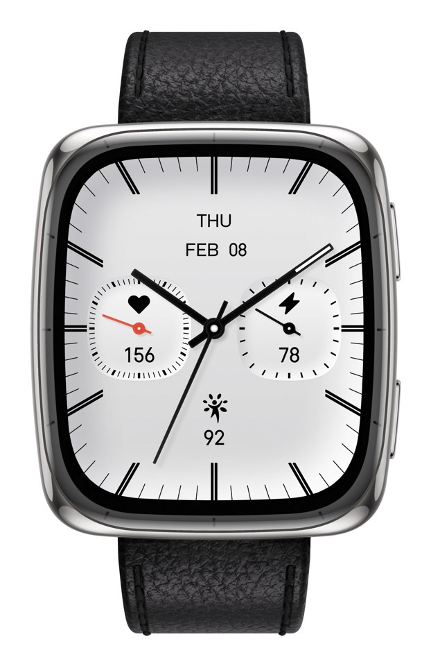 Amazfit Active 2 Square secondo cinturino rosso in silicone Vetro zaffiro con display AMOLED Pagamento contactless 5 sistemi satellitari & mappe offline Durata della batteria fino a 10 giorni