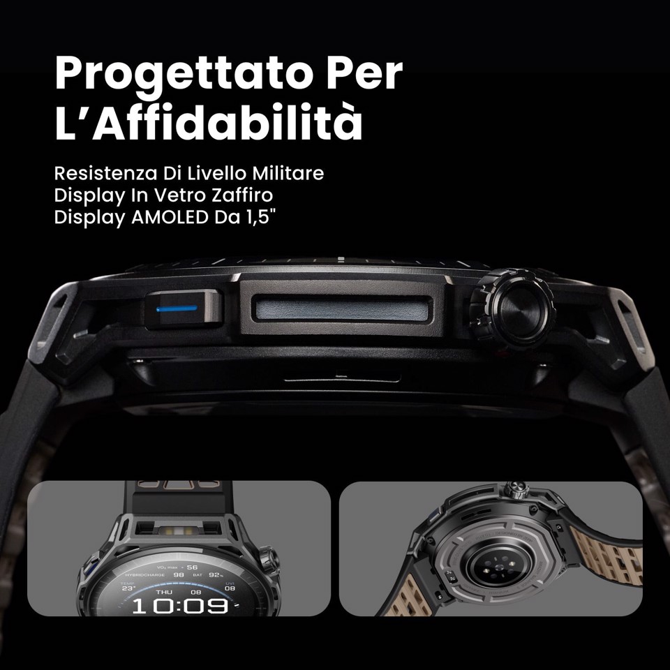 Amazfit Balance 3 3,81 cm (1.5") AMOLED 51 mm Digitale 480 x 480 Pixel Touch screen Acciaio inox Wi-Fi GPS (satellitare)
