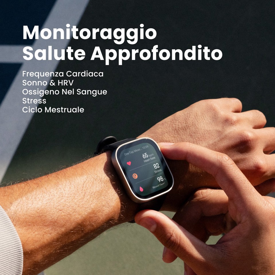 Amazfit Bip Max 5,26 cm (2.07") AMOLED Digitale 432 x 514 Pixel Touch screen Argento Wi-Fi GPS (satellitare)