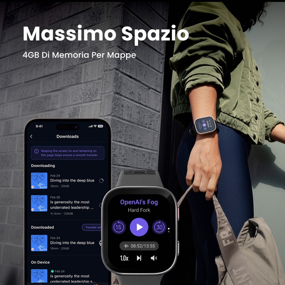 Amazfit Bip Max 5,26 cm (2.07") AMOLED Digitale 432 x 514 Pixel Touch screen Argento Wi-Fi GPS (satellitare)