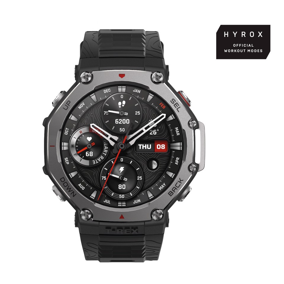 Amazfit T-Rex 3 3,81 cm (1.5") AMOLED 48.5 mm Digitale 480 x 480 Pixel Touch screen Nero Wi-Fi GPS (satellitare)