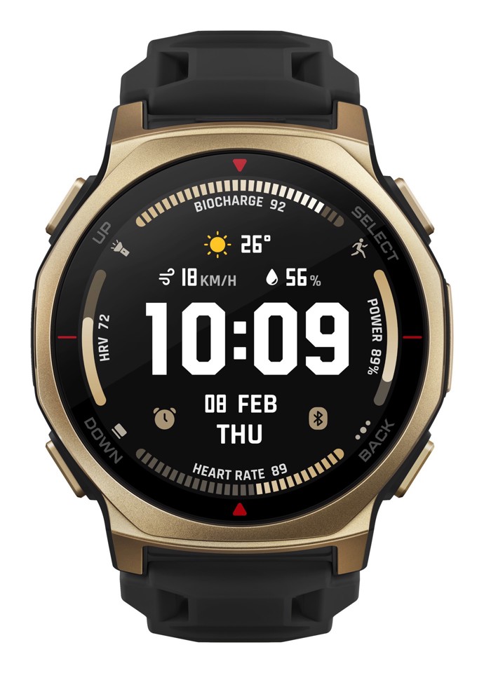 Amazfit T-rex 3 Pro 3,35 cm (1.32") AMOLED 44 mm Digitale 466 x 466 Pixel Touch screen Oro Wi-Fi GPS (satellitare)