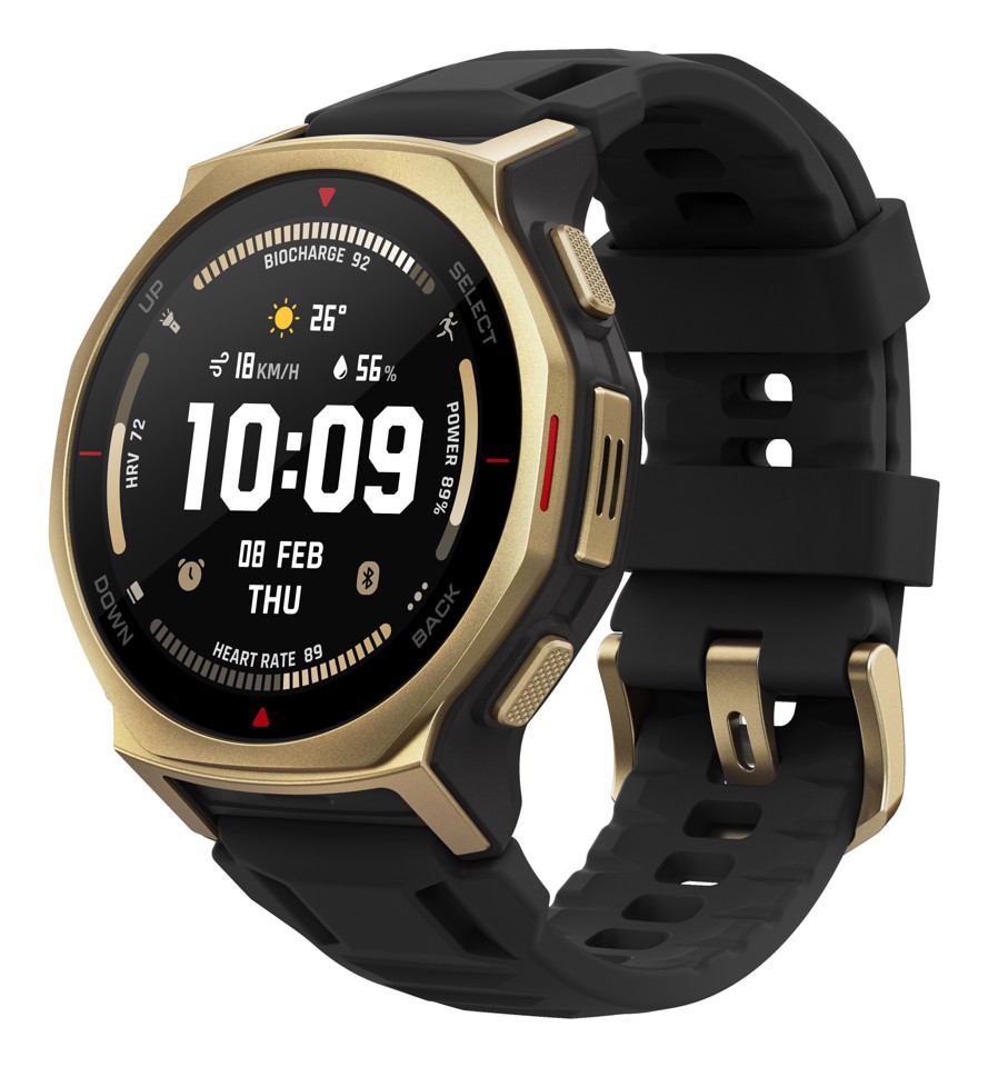 Amazfit T-rex 3 Pro 3,35 cm (1.32") AMOLED 44 mm Digitale 466 x 466 Pixel Touch screen Oro Wi-Fi GPS (satellitare)