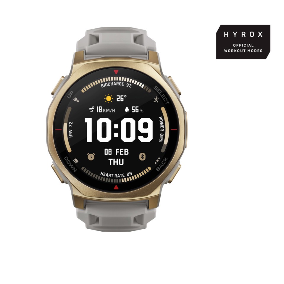 Amazfit T-rex 3 Pro 3,35 cm (1.32") AMOLED 44 mm Digitale 466 x 466 Pixel Touch screen Oro Wi-Fi GPS (satellitare)