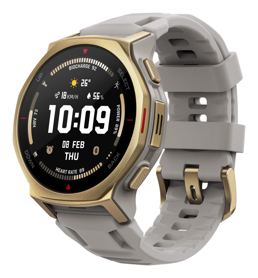 Amazfit T-rex 3 Pro 3,35 cm (1.32") AMOLED 44 mm Digitale 466 x 466 Pixel Touch screen Oro Wi-Fi GPS (satellitare)