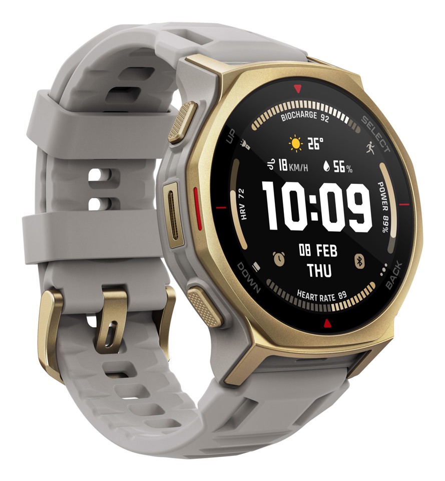Amazfit T-rex 3 Pro 3,35 cm (1.32") AMOLED 44 mm Digitale 466 x 466 Pixel Touch screen Oro Wi-Fi GPS (satellitare)