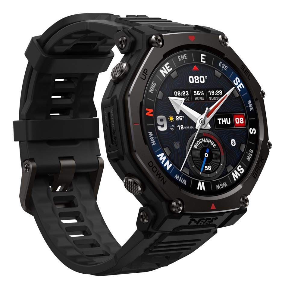 Amazfit T-Rex 3 Pro 3,81 cm (1.5") AMOLED 48 mm Digitale Touch screen Nero GPS (satellitare)