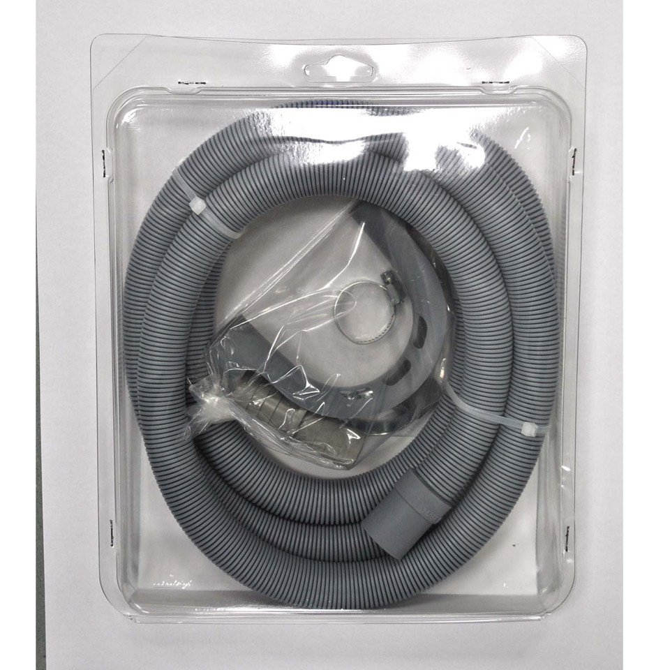 Ambrosia KIT: TUBO SCARICO LAVAT. CM200 CON CURVETTA + 1 RACCORDO P/TUBO SCARICO MM 17X17 + 2 FASCETTE STRINGITUBI