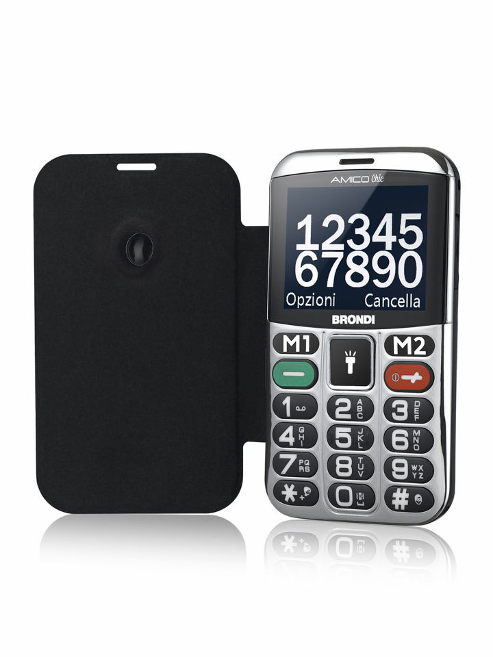 Brondi Amico Chic 6,1 cm (2.4") Nero, Argento Telefono cellulare basico