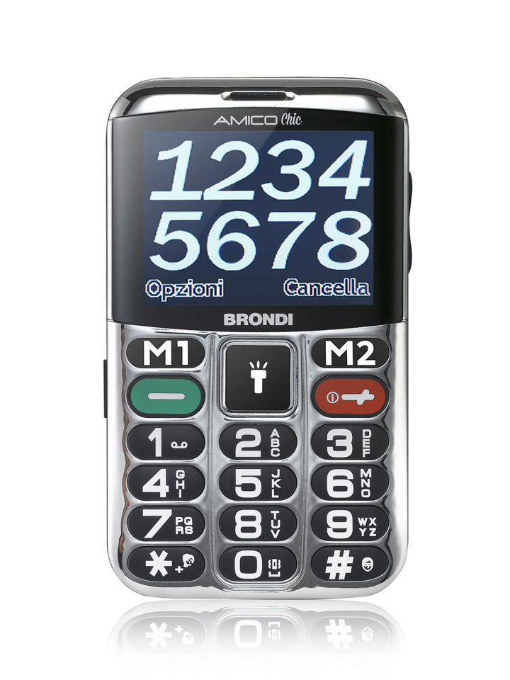 Brondi Amico Chic 6,1 cm (2.4") Nero, Argento Telefono cellulare basico