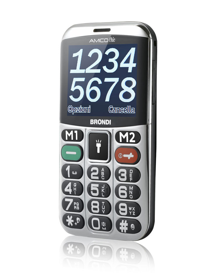 Brondi Amico Chic 6,1 cm (2.4") Nero, Argento Telefono cellulare basico