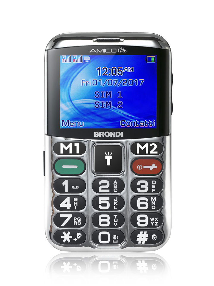Brondi Amico Chic 6,1 cm (2.4") Nero, Argento Telefono cellulare basico