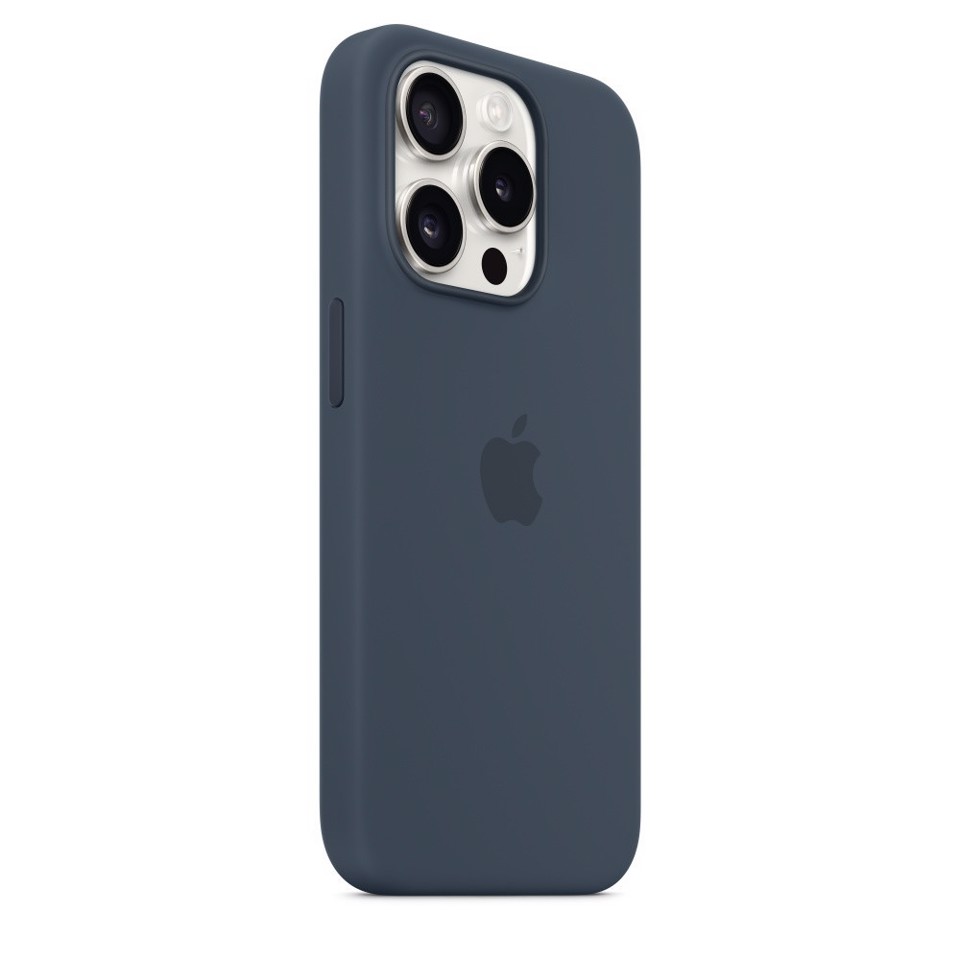Apple Custodia MagSafe in silicone per iPhone 15 Pro - Blu Tempesta