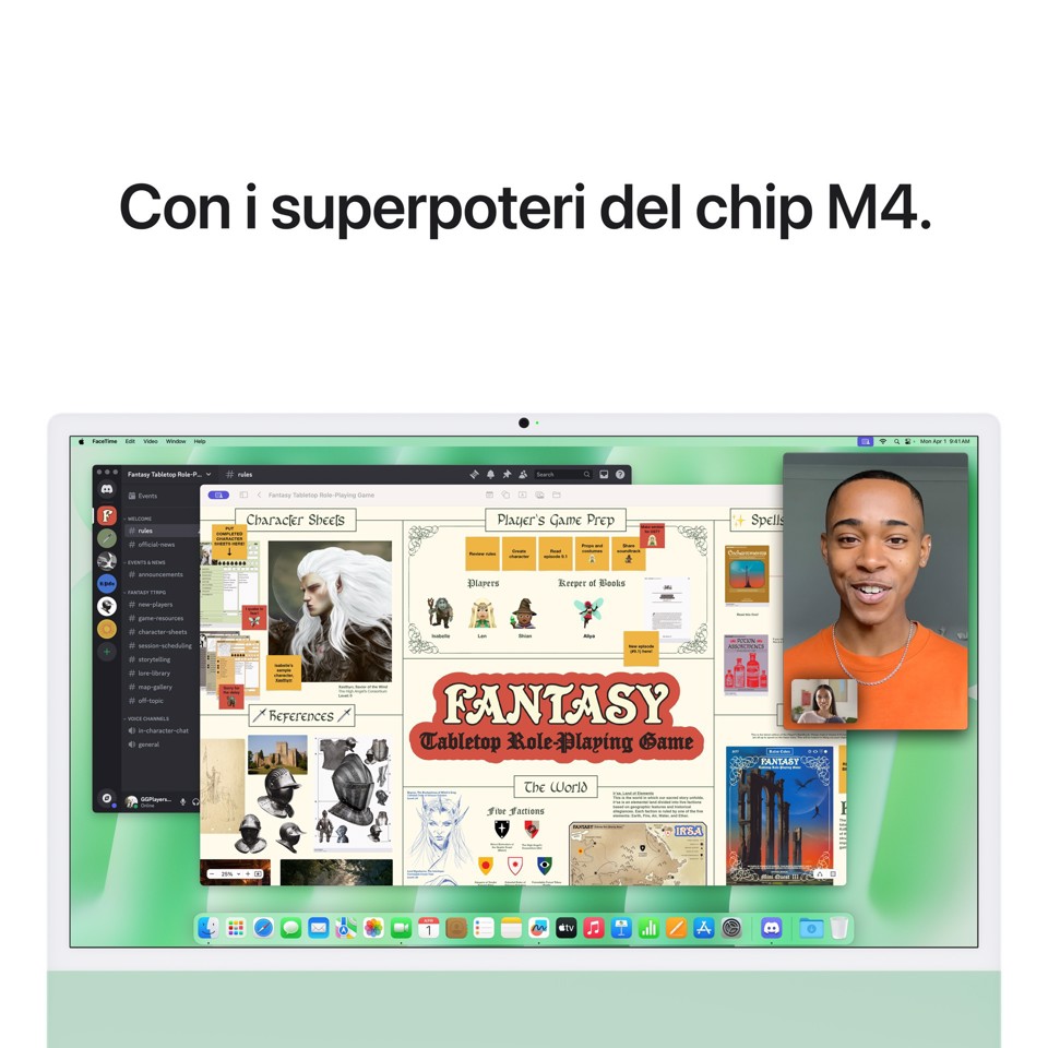 Apple iMac 24"Retina Display 4,5K, Chip M4 con CPU 10‑core, GPU 10‑core, 16GB, 256GB SSD, Verde