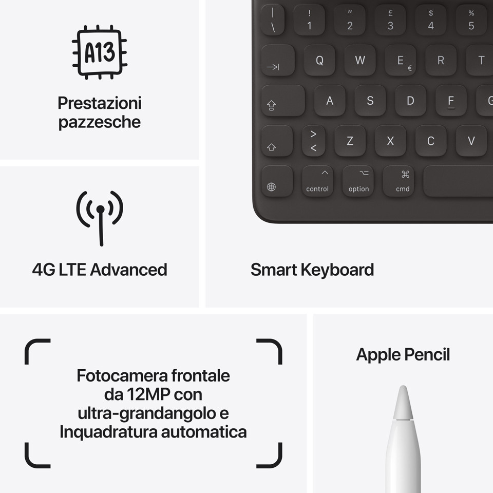 Apple iPad 10.2-inch Wi-Fi + Cellular 64GB - Grigio siderale