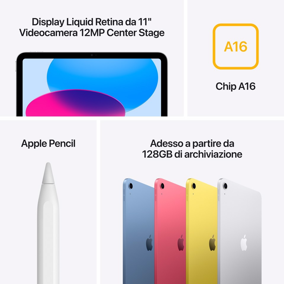 Apple iPad 11'' Wi-Fi + Cellular 128GB Argento