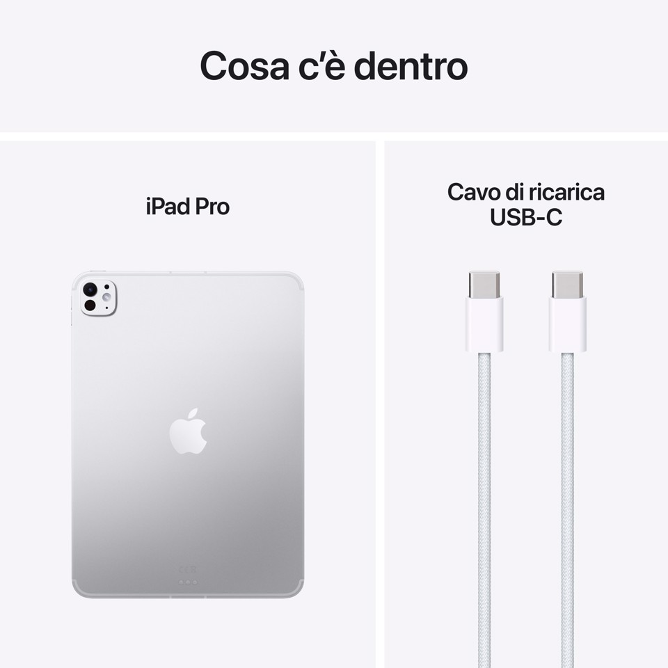 Apple iPad Pro 11" Wi‑Fi + Cellular 512GB display standard Argento