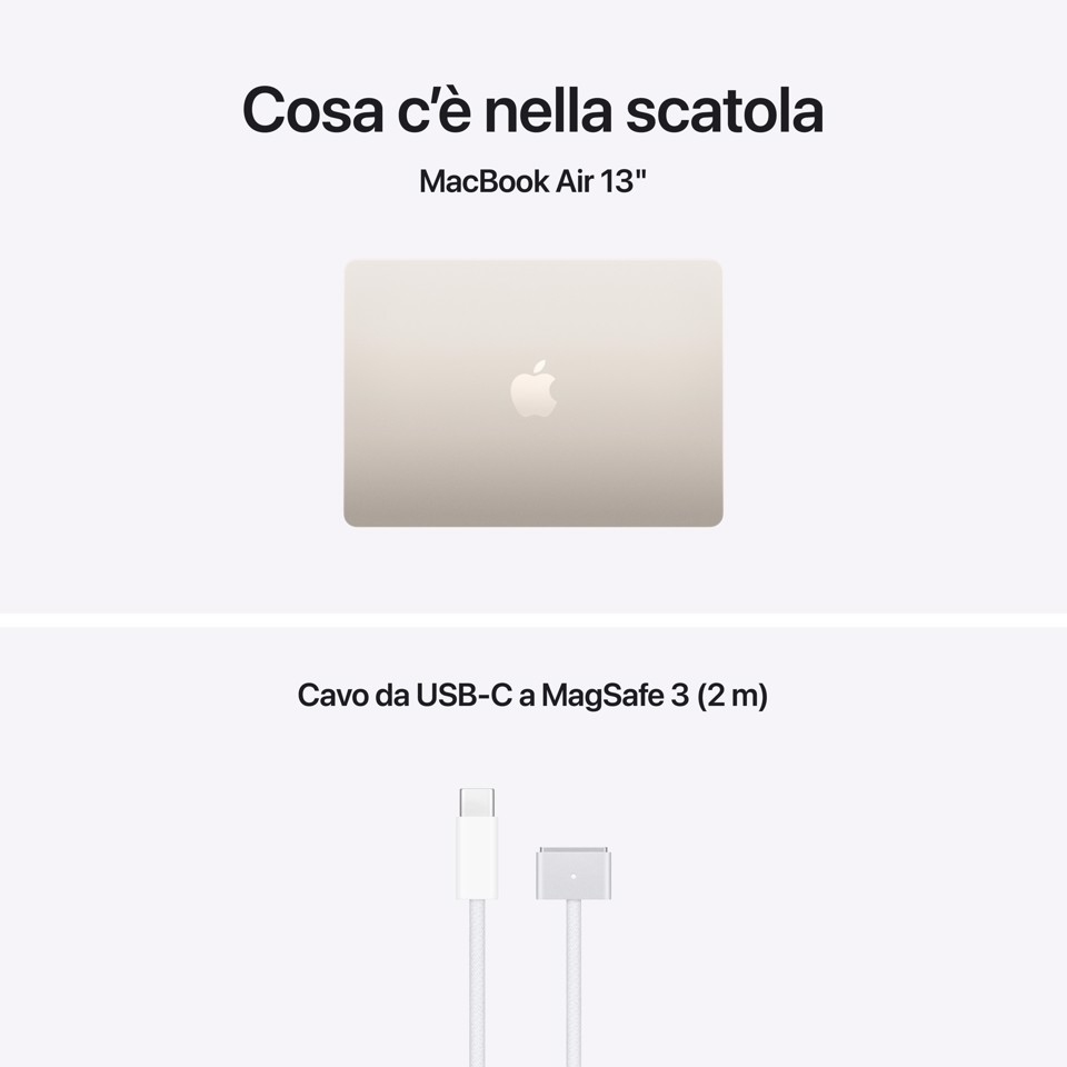 Apple MacBook Air 13" M5 chip 10‑core CPU 10‑core GPU, 16GB, 1TB SSD - Galassia