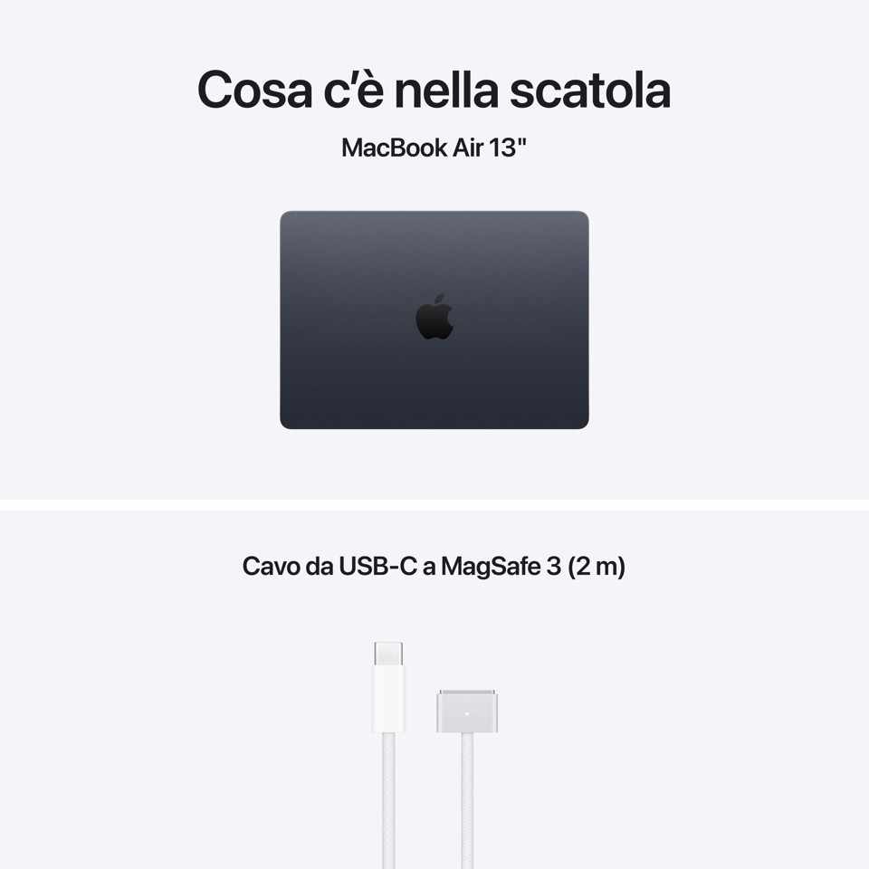 Apple MacBook Air 13" M5 chip 10‑core CPU 10‑core GPU, 16GB, 1TB SSD - Mezzanotte