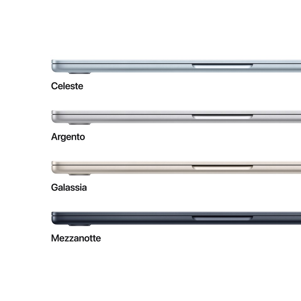 Apple MacBook Air 13" M5 chip 10‑core CPU 8‑core GPU, 16GB, 512GB SSD - Argento