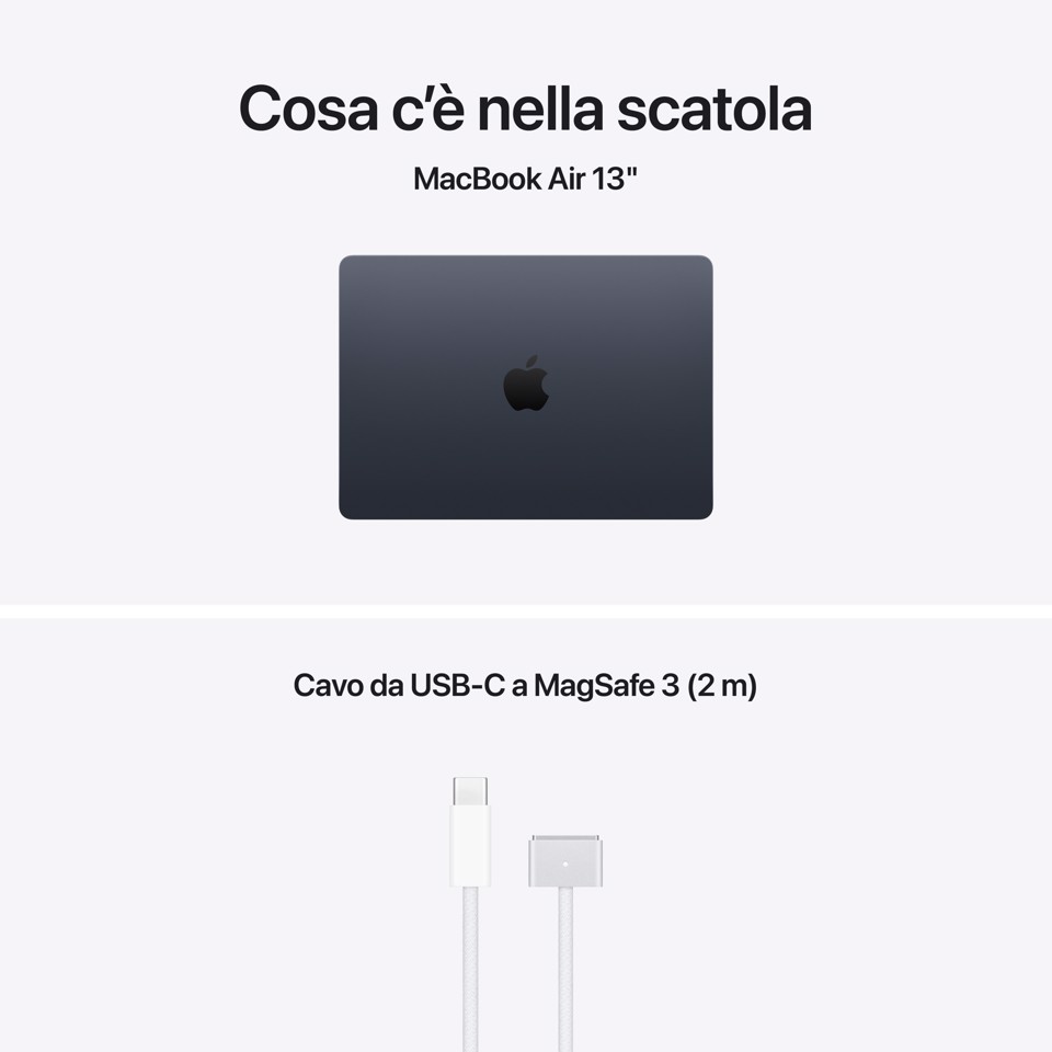 Apple MacBook Air 13" M5 chip 10‑core CPU 8‑core GPU, 16GB, 512GB SSD - Mezzanotte