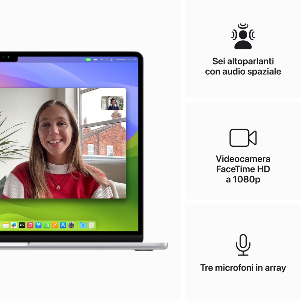 Apple MacBook Air 15'' M3 chip con core 8 CPU e core 10 GPU, 16GB, 512GB SSD Argento