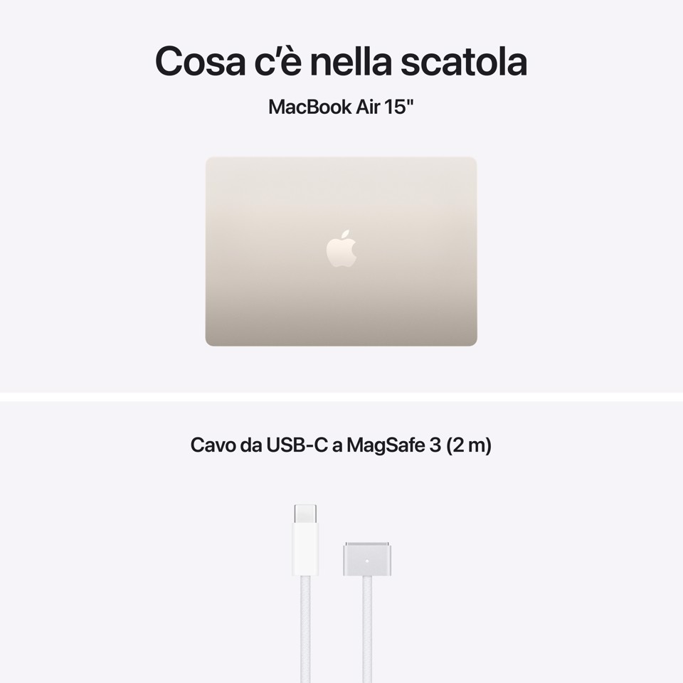 Apple MacBook Air 15" M5 chip 10‑core CPU 10‑core GPU, 16GB, 512GB SSD - Galassia