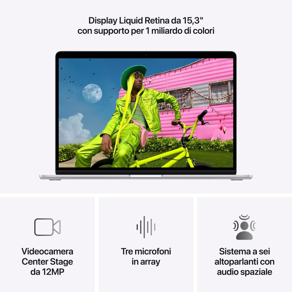 Apple MacBook Air 15" M5 chip 10‑core CPU 10‑core GPU, 24GB, 1TB SSD - Argento