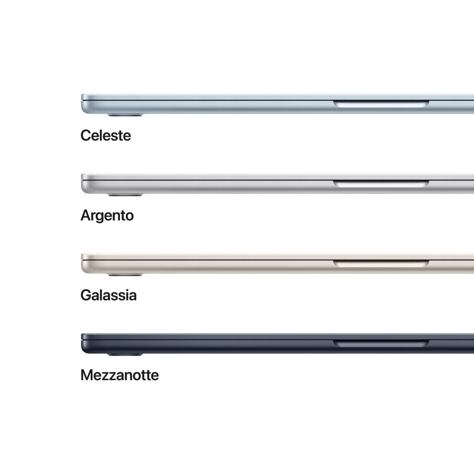 Apple MacBook Air 15" M5 chip 10‑core CPU 10‑core GPU, 24GB, 1TB SSD - Mezzanotte