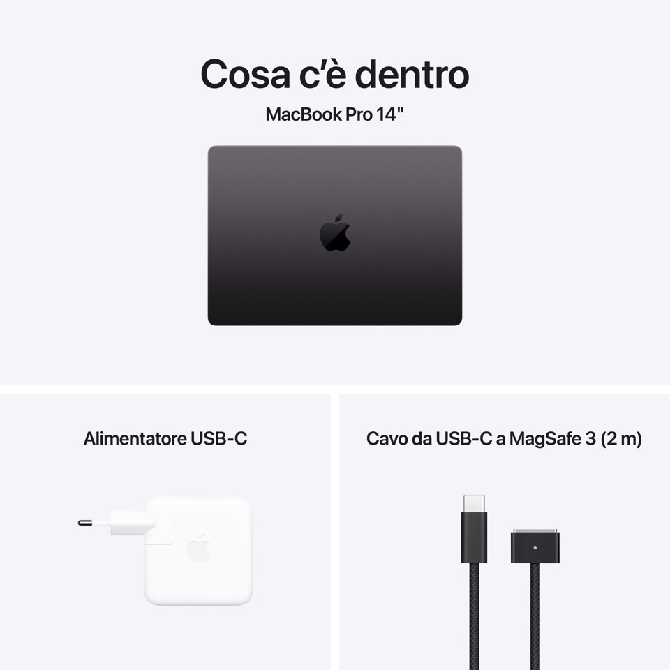 Apple MacBook Pro 14": Chip M4 con cpu 10 core e gpu 10 core, 1TB SSD - Nero siderale