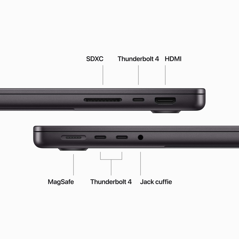 Apple MacBook Pro 14'' M3 Pro chip con 12‑core CPU e 18‑core GPU, 1TB SSD - Nero Siderale