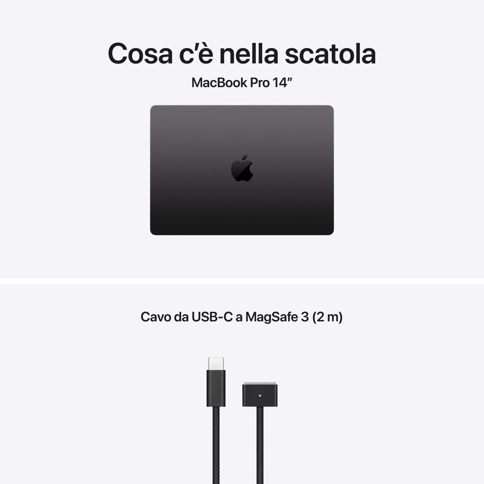 Apple MacBook Pro 14" M5 Pro chip 15‑core CPU 16‑core GPU, 24GB, 2TB SSD - Nero siderale