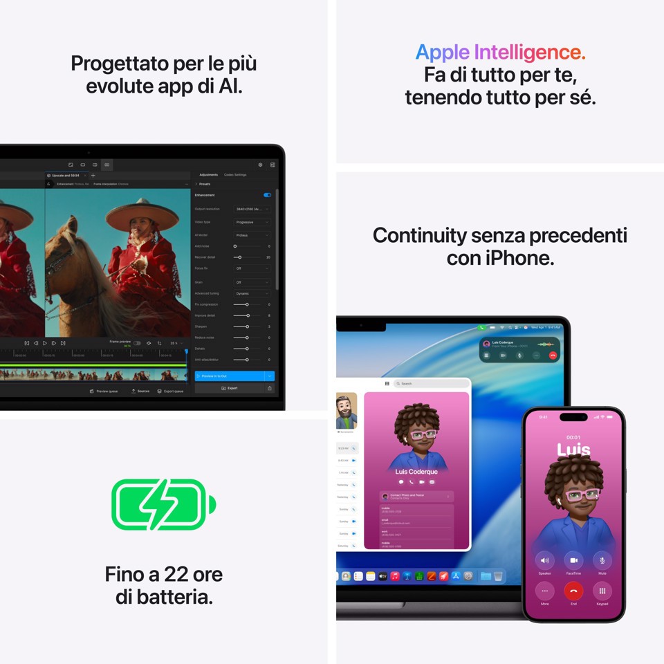 Apple MacBook Pro 14" M5 Pro chip 15‑core CPU 16‑core GPU, 24GB, 2TB SSD - Nero siderale