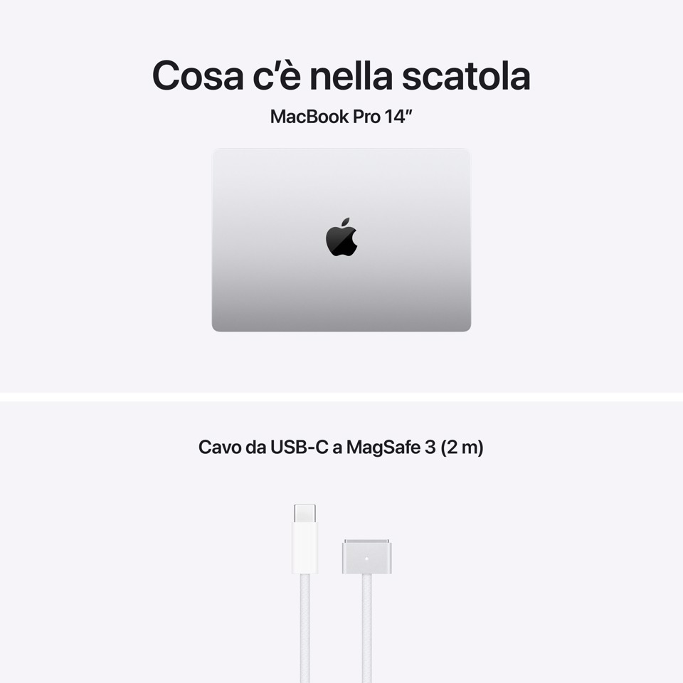 Apple MacBook Pro 14" M5 Pro chip 18‑core CPU 20‑core GPU, 24GB, 2TB SSD - Argento