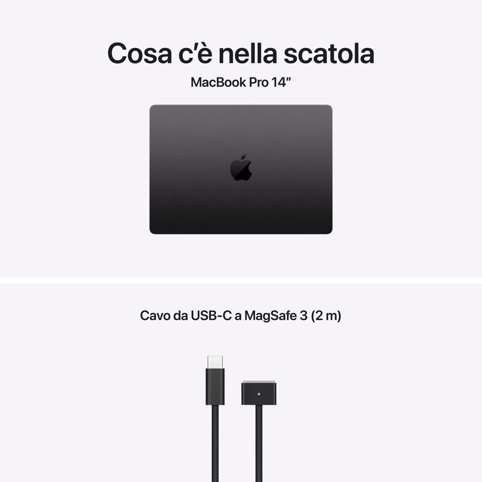 Apple MacBook Pro 14" M5 Pro chip 18‑core CPU 20‑core GPU, 24GB, 2TB SSD - Nero siderale