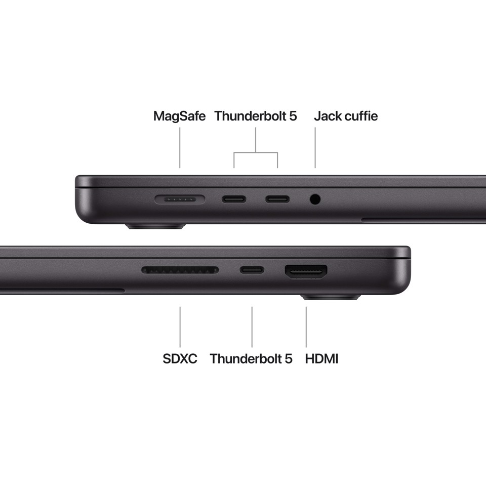 Apple MacBook Pro 16": Chip M4 Max con cpu 14 core e gpu 32 core, 1TB SSD - Nero siderale