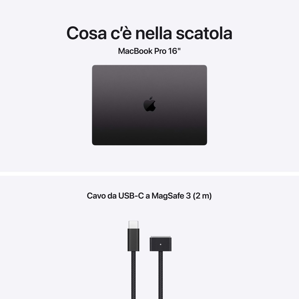 Apple MacBook Pro 16" M5 Max chip 18‑core CPU 32‑core GPU, 36GB, 2TB SSD - Nero siderale