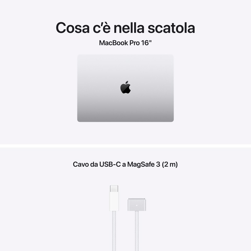 Apple MacBook Pro 16" M5 Pro chip 18‑core CPU 20‑core GPU, 24GB, 1TB SSD - Argento