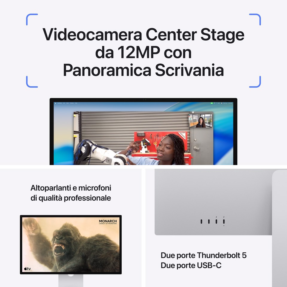 Apple Studio Display - Vetro nanotexture - Sostegno a altezza e inclinazione regolabile