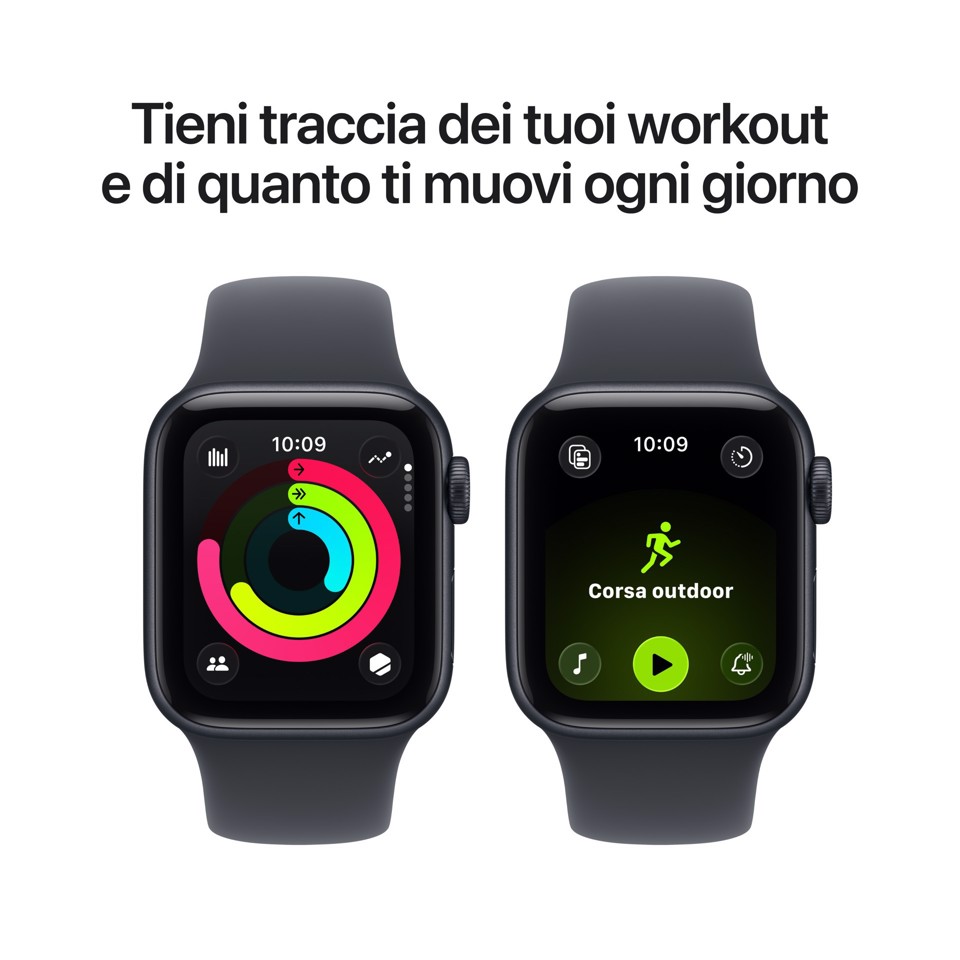 Apple Watch SE (3nd generation) SE 3 GPS 40mm Cassa Alluminio Mezzanotte con Sport Band Mezzanotte - M/L