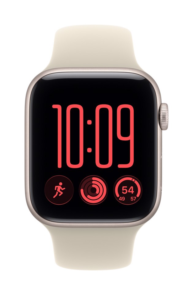 Apple Watch SE (3nd generation) SE 3 GPS, Cassa 44 mm in alluminio galassia con Cinturino Sport sabbia - M/L