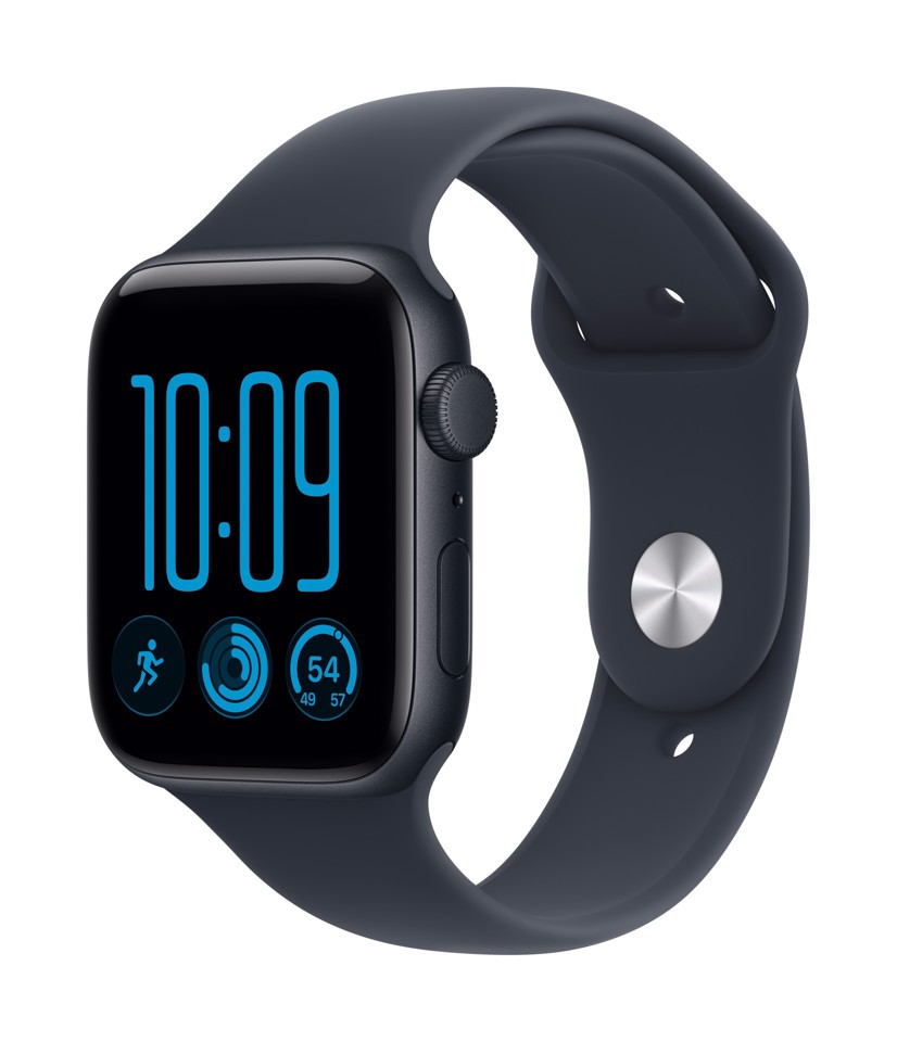 Apple Watch SE (3nd generation) SE 3 GPS, Cassa 44 mm in alluminio mezzanotte con Cinturino Sport blu marino - M/L
