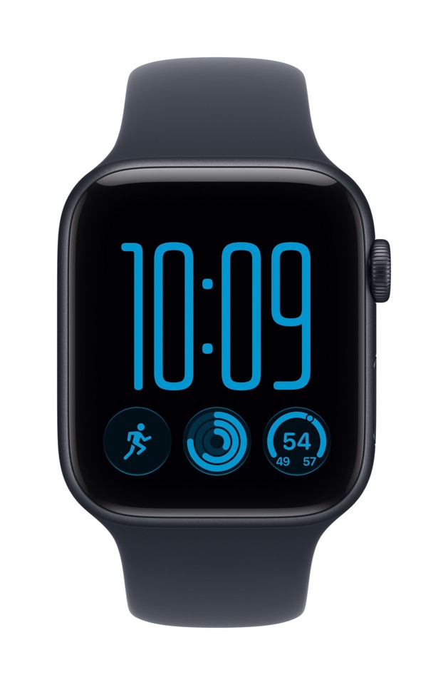 Apple Watch SE (3nd generation) SE 3 GPS, Cassa 44 mm in alluminio mezzanotte con Cinturino Sport blu marino - S/M