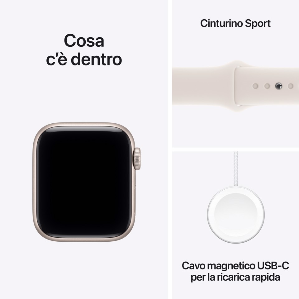 Apple Watch SE (3nd generation) SE 3 GPS + Cellular 40mm Cassa Alluminio Galassia con Sport Band Galassia - M/L